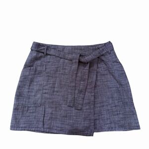 Gap Navy Blue Wrap Skirt Small Academia Office‎ Core Nautical Preppy Denim Look
